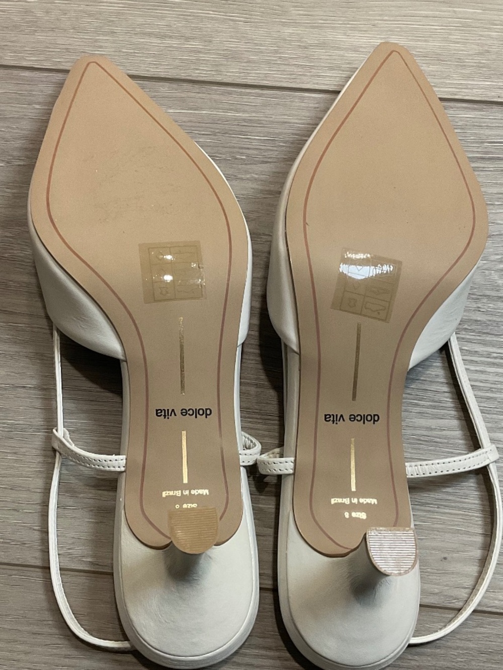 DOLCE VITA Odela Slingback Heels in White Leather Size 8 NEW - Picture 7 of 11
